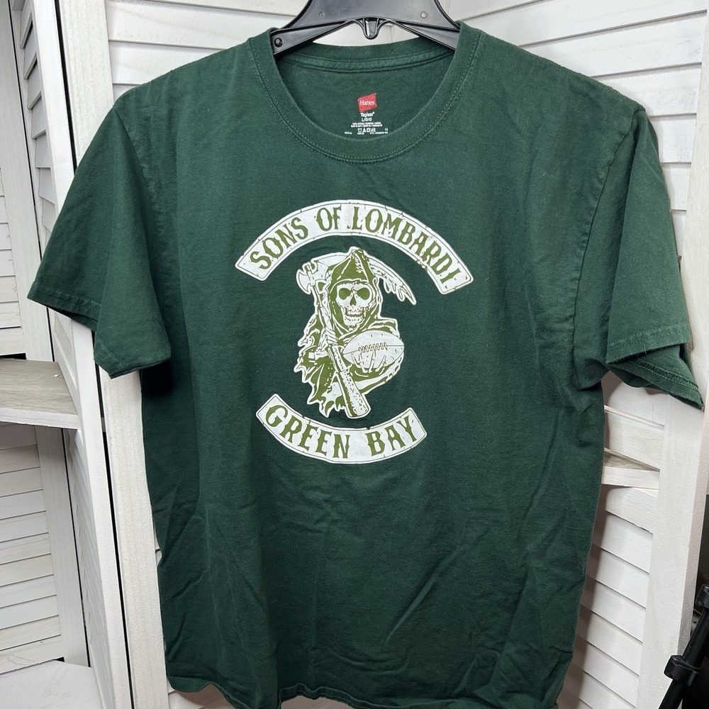 Sons of Lombardi Green Bay Packers Parody T-Shirt Men's Large Hanes Tagless VGC